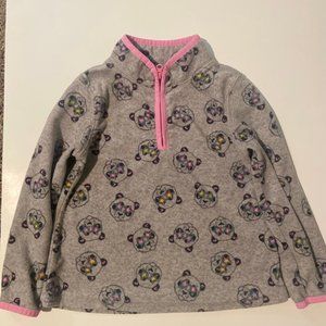 Toddler Girl Cool Gray Bear Fleece Pullover